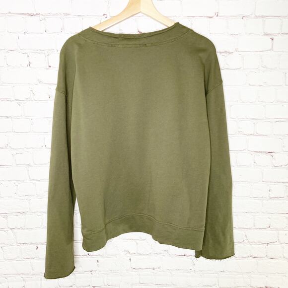 Blue Life Army Green Lace Up Front Sweatshirt Medium - Picture 5 of 6